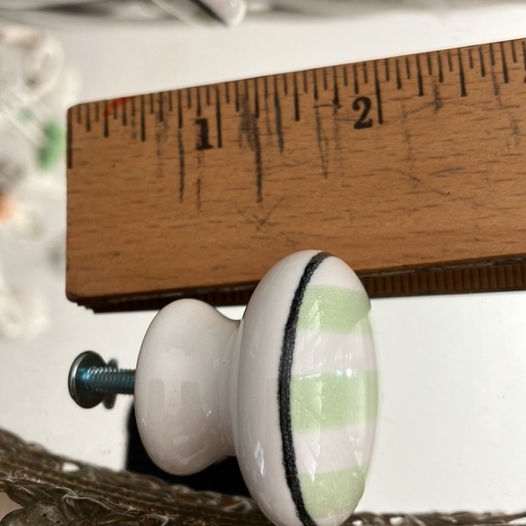 Ceramic Drawer Pulls, Whimsical 5 Striped & 5 Spiral Design. Set of 10 - Picture 2 of 7